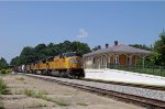 UP 4730 leads NS train 166 eastbound past the station